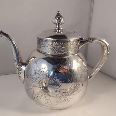Pairpoint Quadruple Plate Teapot and Covered Sugar Bowl
