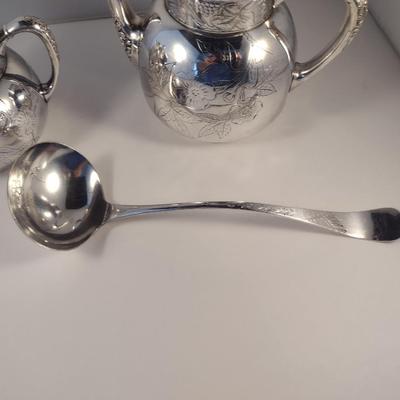 Pairpoint Quadruple Plate Teapot and Covered Sugar Bowl