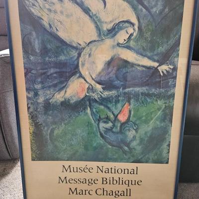 Sale Photo Thumbnail #118: Unknown if this is an original museum poster or a reprint.    Some more study needed.  

The image on your poster was created by Marc Chagall, a renowned Russian-French artist known for his colorful, dreamlike, and often biblical imagery. The poster is pr