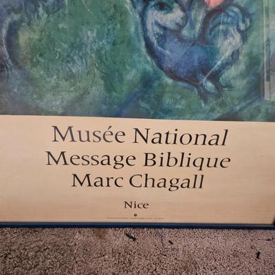 Sale Photo Thumbnail #119: Unknown if this is an original museum poster or a reprint.    Some more study needed.  

The image on your poster was created by Marc Chagall, a renowned Russian-French artist known for his colorful, dreamlike, and often biblical imagery. The poster is pr