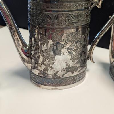 Sale Photo Thumbnail #2986: Vintage Rare Silver Plate Coffee And Tea Set Walker & Hall Sheffield