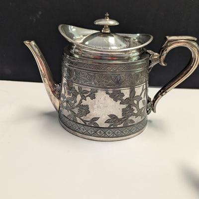Sale Photo Thumbnail #2987: Vintage Rare Silver Plate Coffee And Tea Set Walker & Hall Sheffield