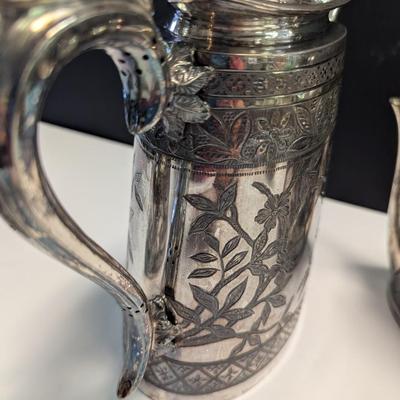 Sale Photo Thumbnail #2985: Vintage Rare Silver Plate Coffee And Tea Set Walker & Hall Sheffield