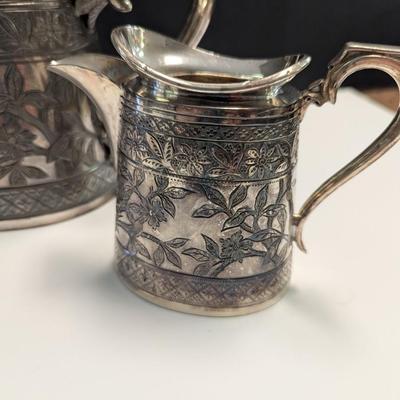 Sale Photo Thumbnail #2980: Vintage Rare Silver Plate Coffee And Tea Set Walker & Hall Sheffield