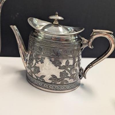 Sale Photo Thumbnail #2981: Vintage Rare Silver Plate Coffee And Tea Set Walker & Hall Sheffield