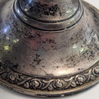 Sale Photo Thumbnail #2042: F.B. Rogers Silver Co. Sterling Weighted #237 Margaret Rose Candle Holders