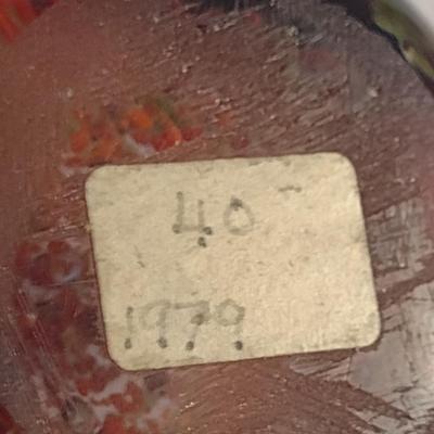 Vintage Art Glass Paperweight with Controlled Bubble Design