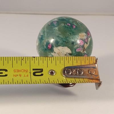 Stone Sphere with Wooden Stand