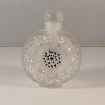 Lalique France Floral Design Perfume Bottle with Stopper