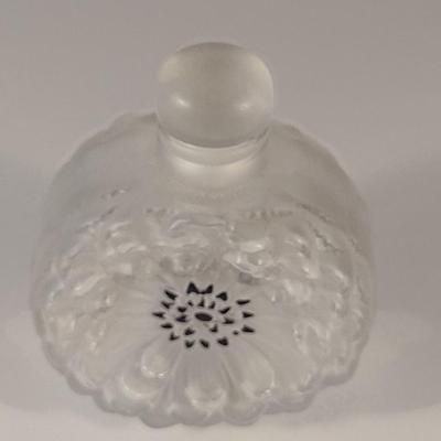 Lalique France Floral Design Perfume Bottle with Stopper
