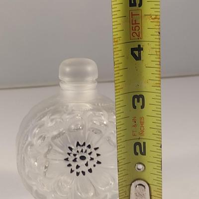 Lalique France Floral Design Perfume Bottle with Stopper