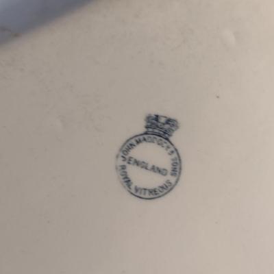 John Maddock & Sons Vitreous China Pedestal Vegetable Bowl and Rectangular Platter