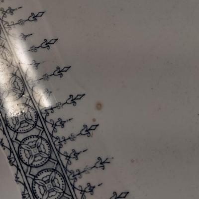 John Maddock & Sons Vitreous China Pedestal Vegetable Bowl and Rectangular Platter