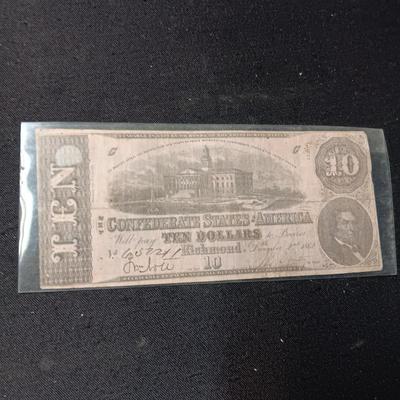 $10 US CONFEDERATE CURRENCY