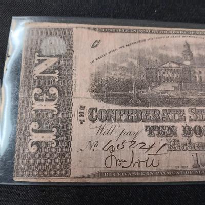 $10 US CONFEDERATE CURRENCY