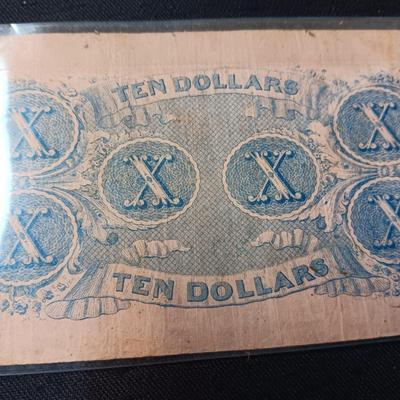 $10 US CONFEDERATE CURRENCY