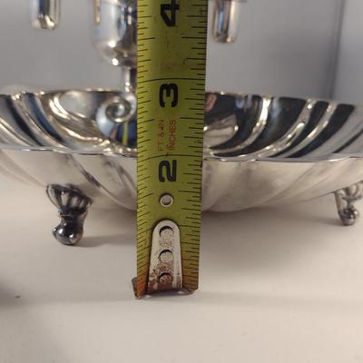 Footed Half Shell Seafood/Shrimp Serving Dish and Metal Tray