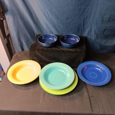 FIESTAWARE SOUP AND CEREAL BOWLS PLUS LUNCH PLATES