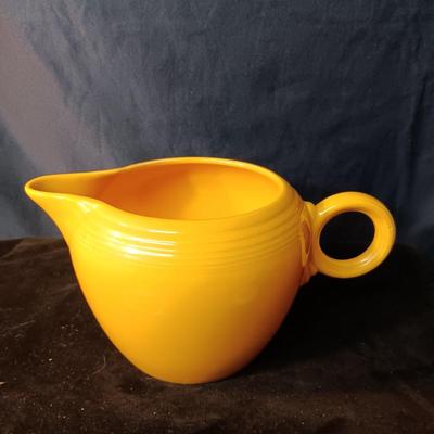 FIESTAWARE CUPS AND SAUCERS, COMPOTE, SERVING BOWL & 2 PINT JUG