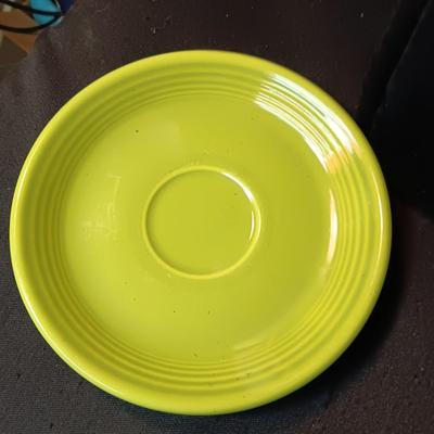 FIESTAWARE CUPS AND SAUCERS, COMPOTE, SERVING BOWL & 2 PINT JUG