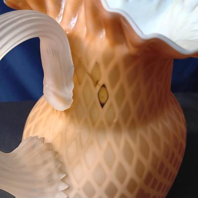 DIAMOND GILDED SATIN GLASS PITCHER