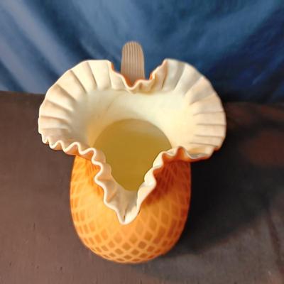 DIAMOND GILDED SATIN GLASS PITCHER