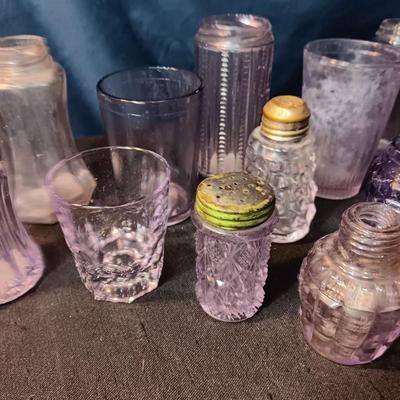 ANTIQUE GLASS WITH A PURPLE HUE