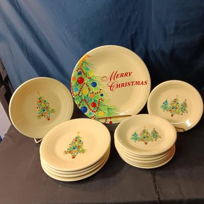 NEW/NEVER USED FIESTAWARE "MERRY CHRISTMAS" DINNERWARE