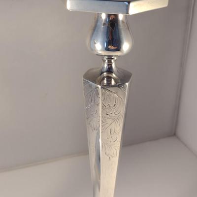 Pair of Sterling Silver Candle Stick Holders- Approx 12 1/4" Tall and Total Weight 632 Grams
