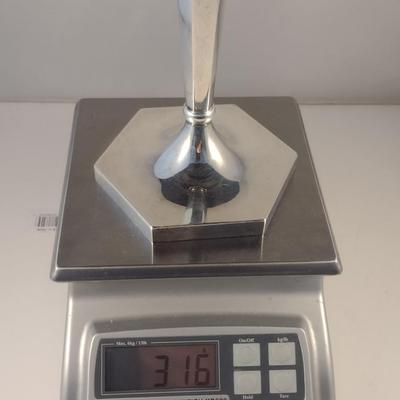 Pair of Sterling Silver Candle Stick Holders- Approx 12 1/4" Tall and Total Weight 632 Grams