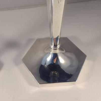 Pair of Sterling Silver Candle Stick Holders- Approx 12 1/4" Tall and Total Weight 632 Grams