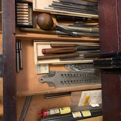 Horologist / Jewelers / Dental / Hobbiest Cabinet Full of Pocket Watch Repair Tools / Parts