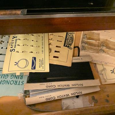 Horologist / Jewelers / Dental / Hobbiest Cabinet Full of Pocket Watch Repair Tools / Parts