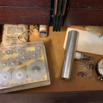 Horologist / Jewelers / Dental / Hobbiest Cabinet Full of Pocket Watch Repair Tools / Parts