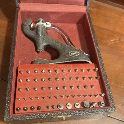 Vintage Seitz Watchmakers Bench tool Swiss Punch Set