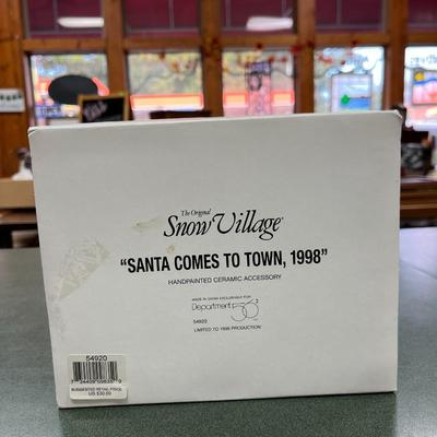 Sale Photo Thumbnail #311: Dept 56 Original Snow Village Santa Comes To Town 1998.  Includes Box, Styrofoam Packer.  No chips or scratches.