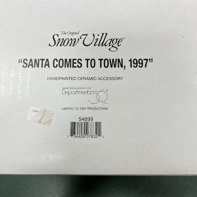 Sale Photo Thumbnail #312: Dept 56 Original Snow Village Santa Comes To Town 1997.  includes box, styrofoam packer.  No chips or scratches