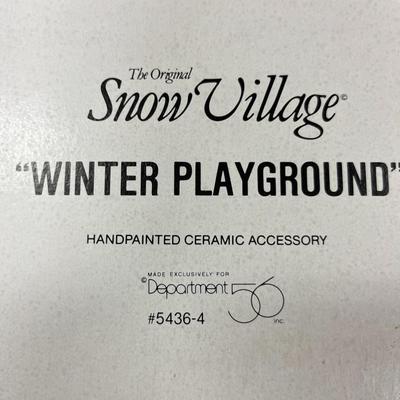 Sale Photo Thumbnail #321: Dept 56 Original Snow Village Winter Playground 5436-4  Includes Box and Styrofoam Packer.