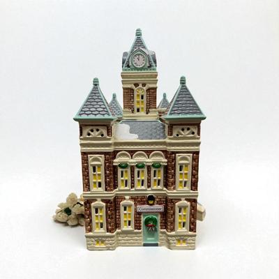 Sale Photo Thumbnail #337: Dept 56 Original Snow Village County Courthouse  51446.  Retired in 1993  Includes Box, Styrofoam Packer and electric cord. No Chips.