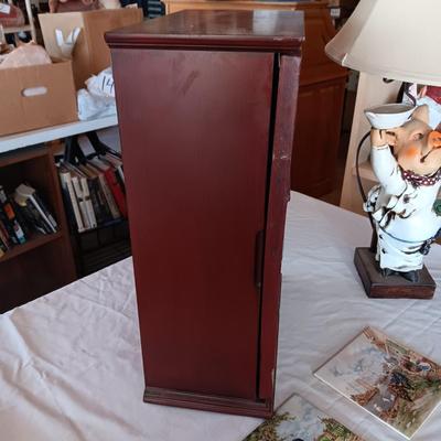 PARISIAN SPICE? CABINET W/SHELVES AND CHEF PIG LAMP PLUS 2 TILES