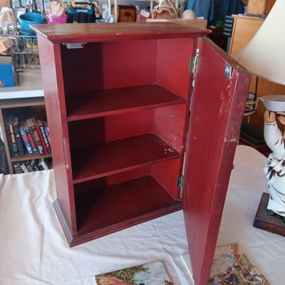PARISIAN SPICE? CABINET W/SHELVES AND CHEF PIG LAMP PLUS 2 TILES