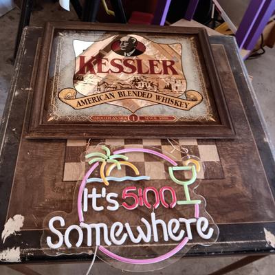 KESSLER WHISKEY SIGN AND NEON SIGN