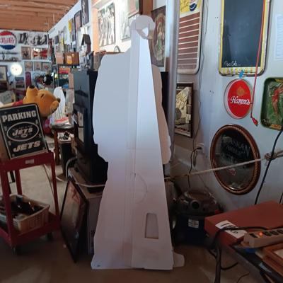 6 FOOT CARDBOARD FREE STANDING ELVIS PRESLEY AND A FRAMED ELVIS JIGSAW PUZZLE