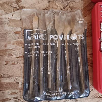 VARIETY OF DRILL BITS IN A CASE