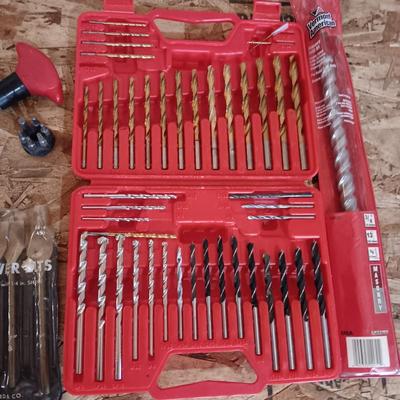VARIETY OF DRILL BITS IN A CASE