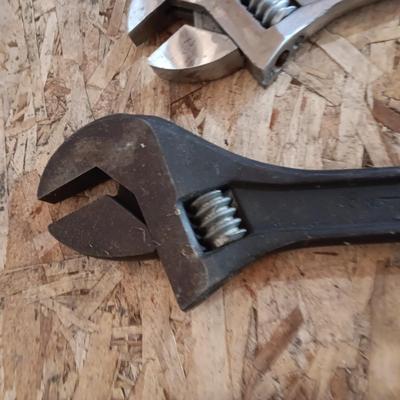 LARGE CRESCENT WRENCHES AND PIPE WRENCH