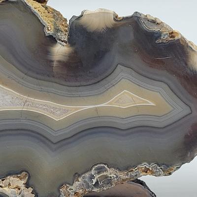 Two Quartz Agate in Wooden Displays (B2-EL)