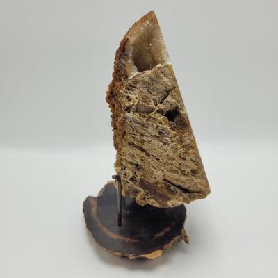 Two Quartz Agate in Wooden Displays (B2-EL)