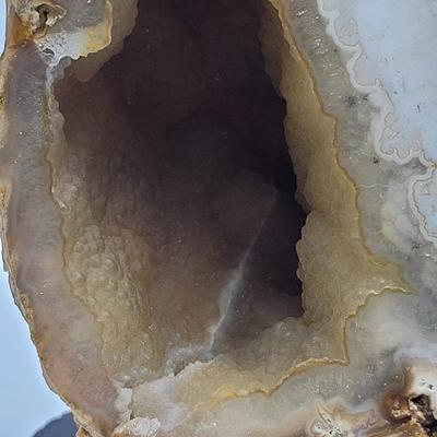 Two Quartz Agate in Wooden Displays (B2-EL)