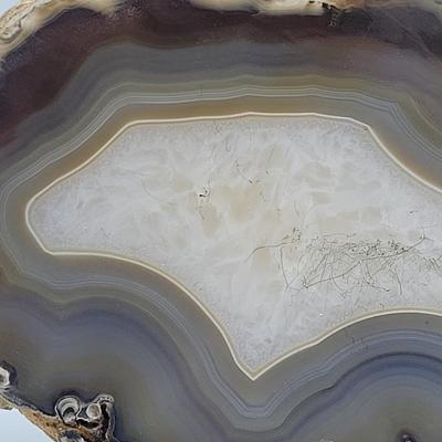 Two Quartz Agate in Wooden Displays (B2-EL)